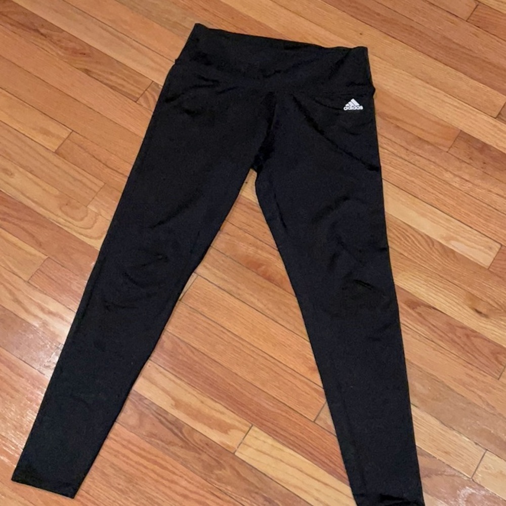 Adidas athletic leggings with light  floral pattern